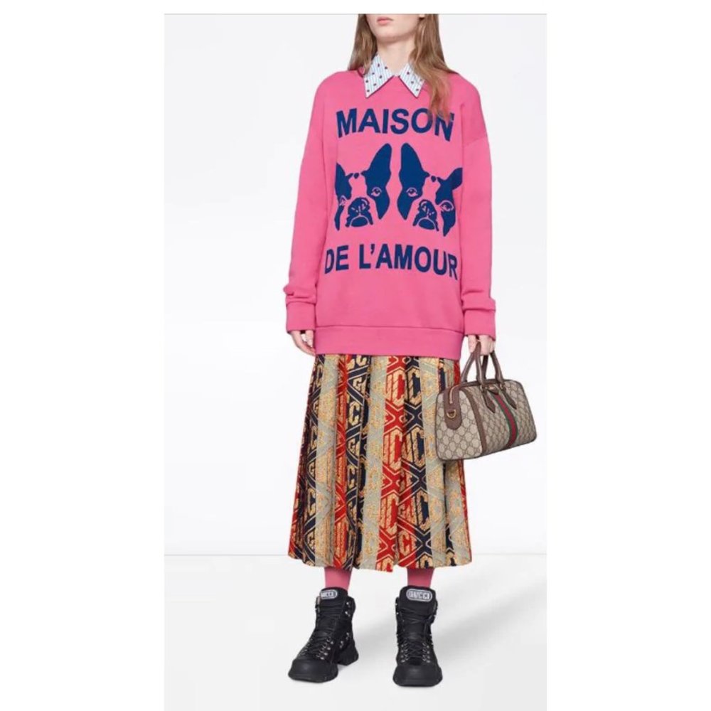 Gucci Lurex Gucci game wool skirt